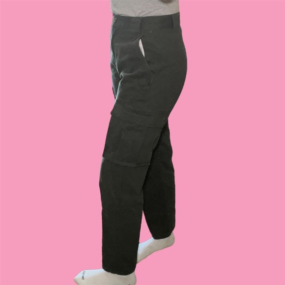 DARK GREEN CARGO PANTS - Picture 2 of 4